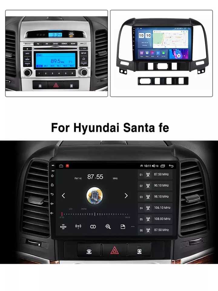 Navigatie Android 13 Hyundai Santa Fe 2006-2012  Waze CarPlay + CAMERA