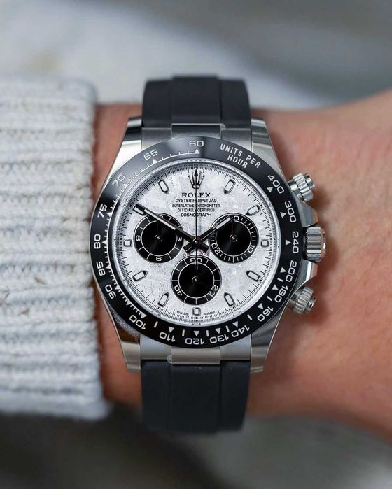 rolex daytona meteorite silver