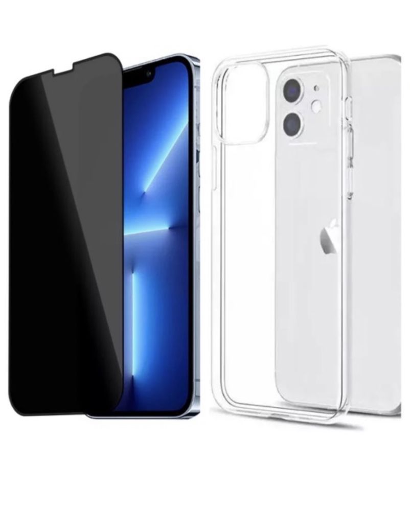 Iphone 13/14/15/16 PRO MAX Husa Silicon Surfa si Folie Sticla Privacy