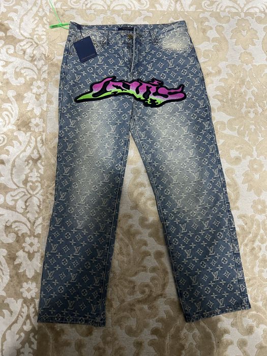 Продам джинсы Louis Vuiton monogram pink graffity (LV)