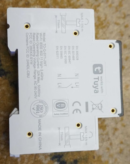 Releu(siguranță) curent Wifi Tongou 32A, 25A