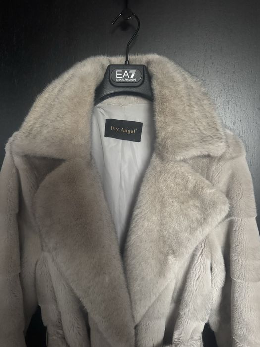 Палто faux fur от вълна и ангора