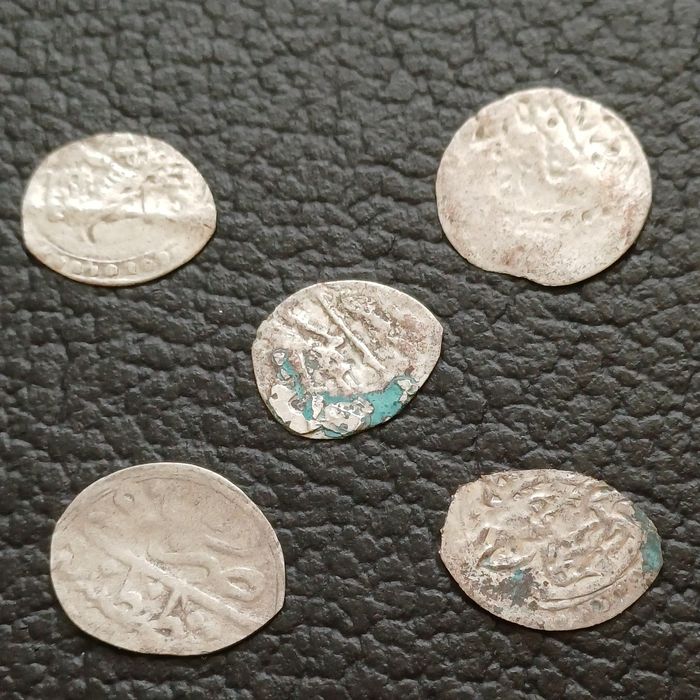 5 Monede vechi argint AKCE Imperiul Otoman secolul 17-18