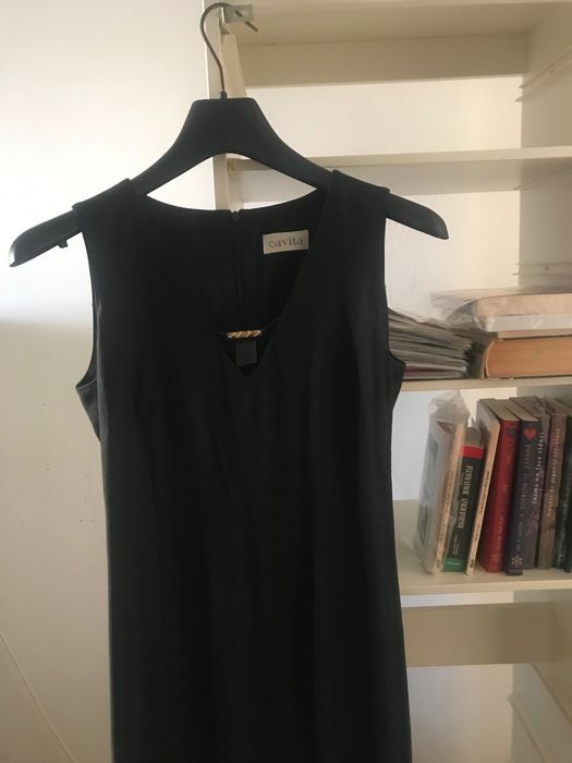 Compleu rochie blazer negru cu bej