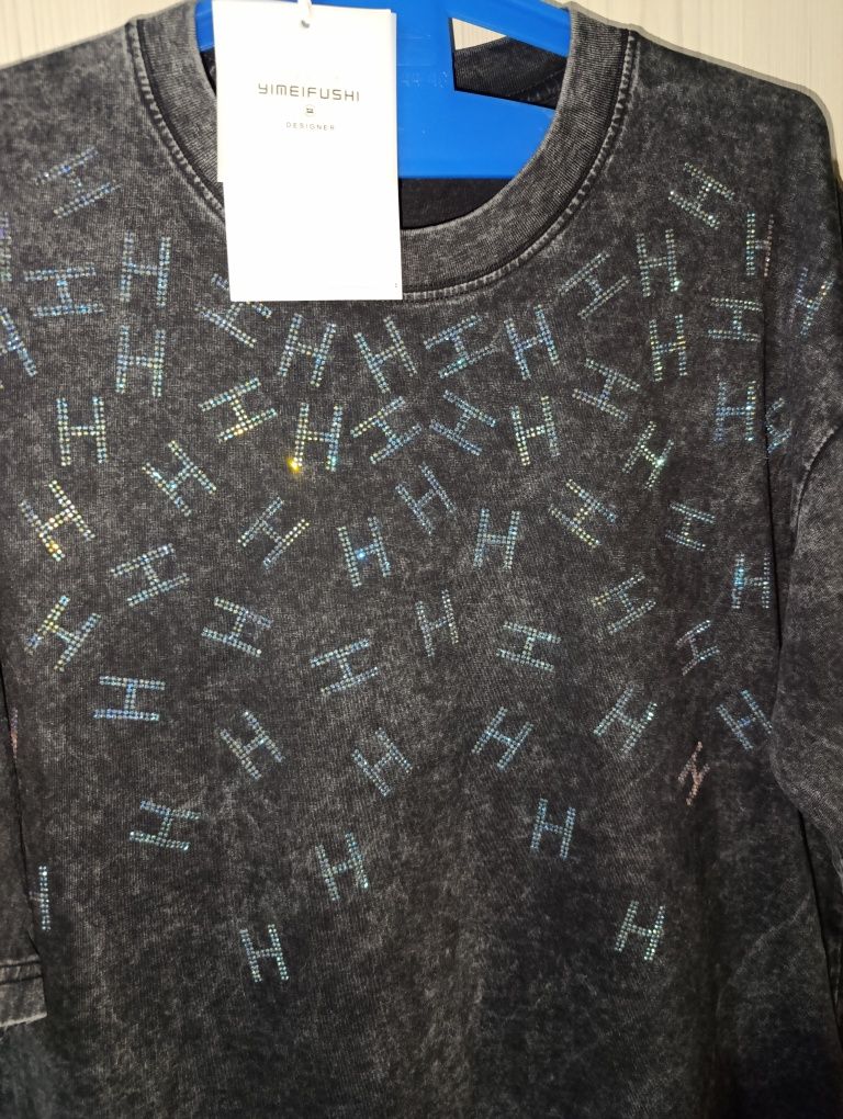 Футболка oversize Новая. Серая Варёнка.