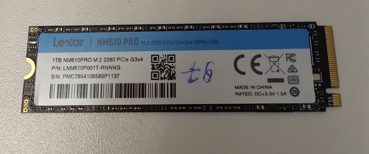 1tb ssd nvme m.2 Lexar nm610 PCIex gen3x4