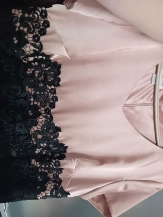 Рокля женска черно-розова