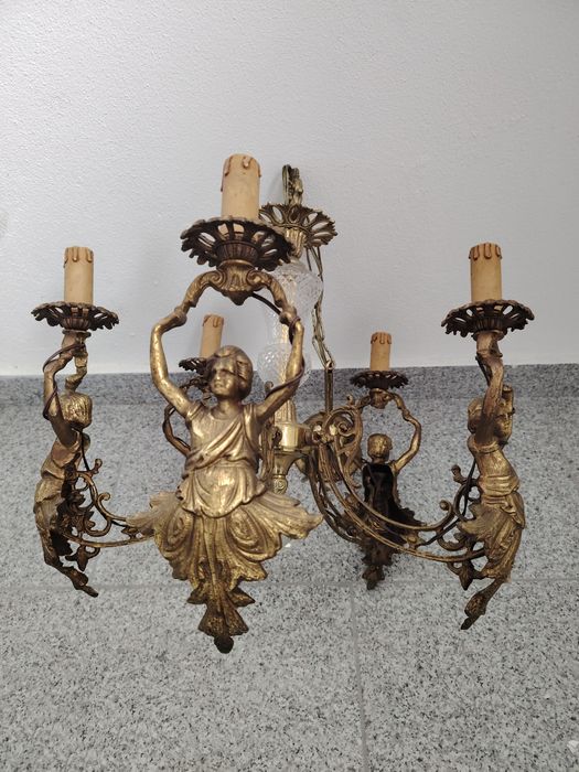 Superb candelabru din bronz masiv in stilul francez Empire cu 5 brațe