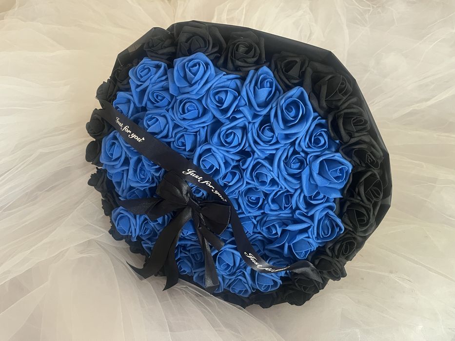 Букети от вечни рози(фоам и сатен)