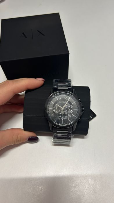 Часовник Armani Exchange хронограф, черен.
