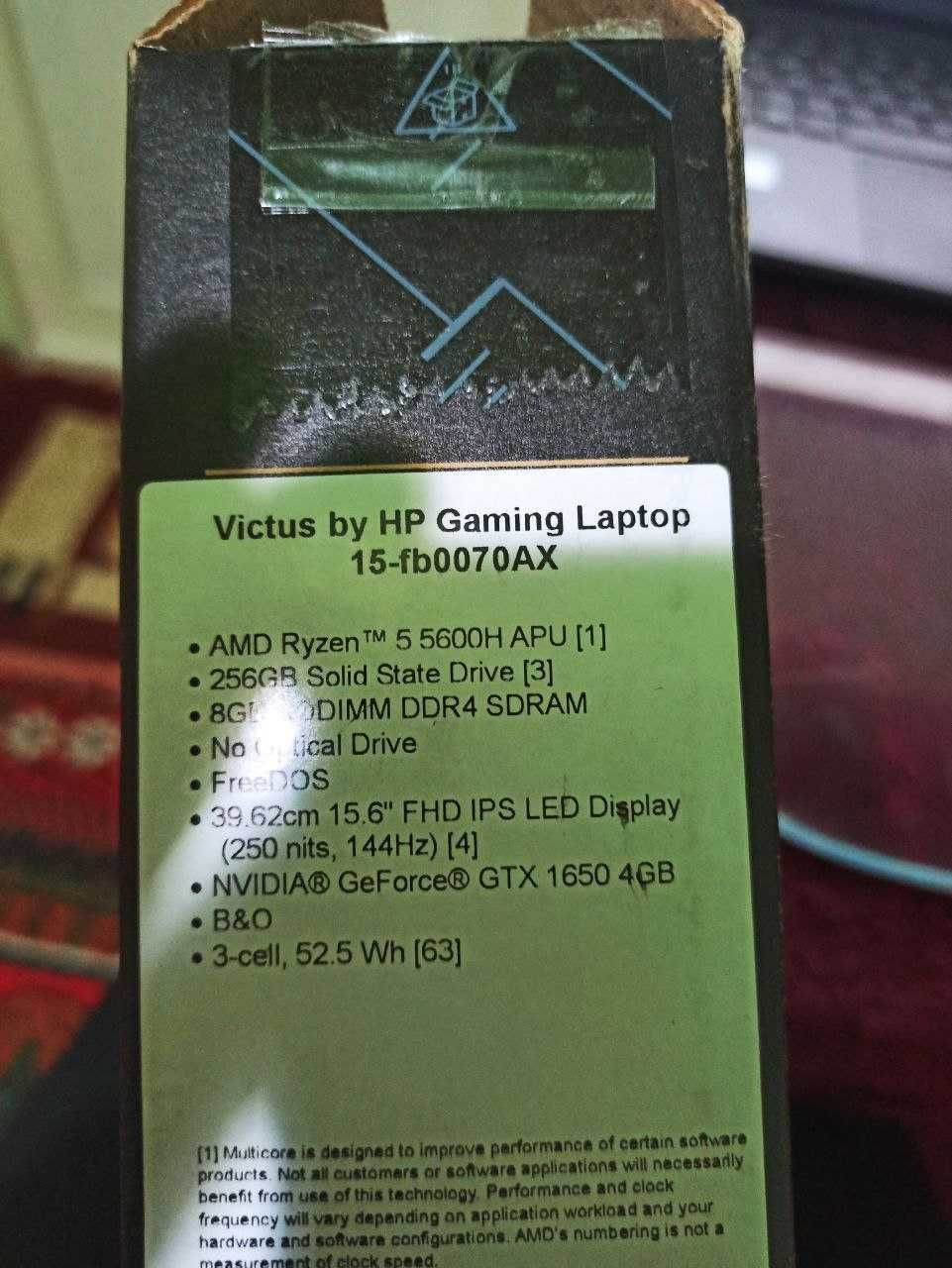 HP Victus Gaming 15 (R5 5600H 6 yadr/12potok/GTX 1650 4gb )DDR4-16gb