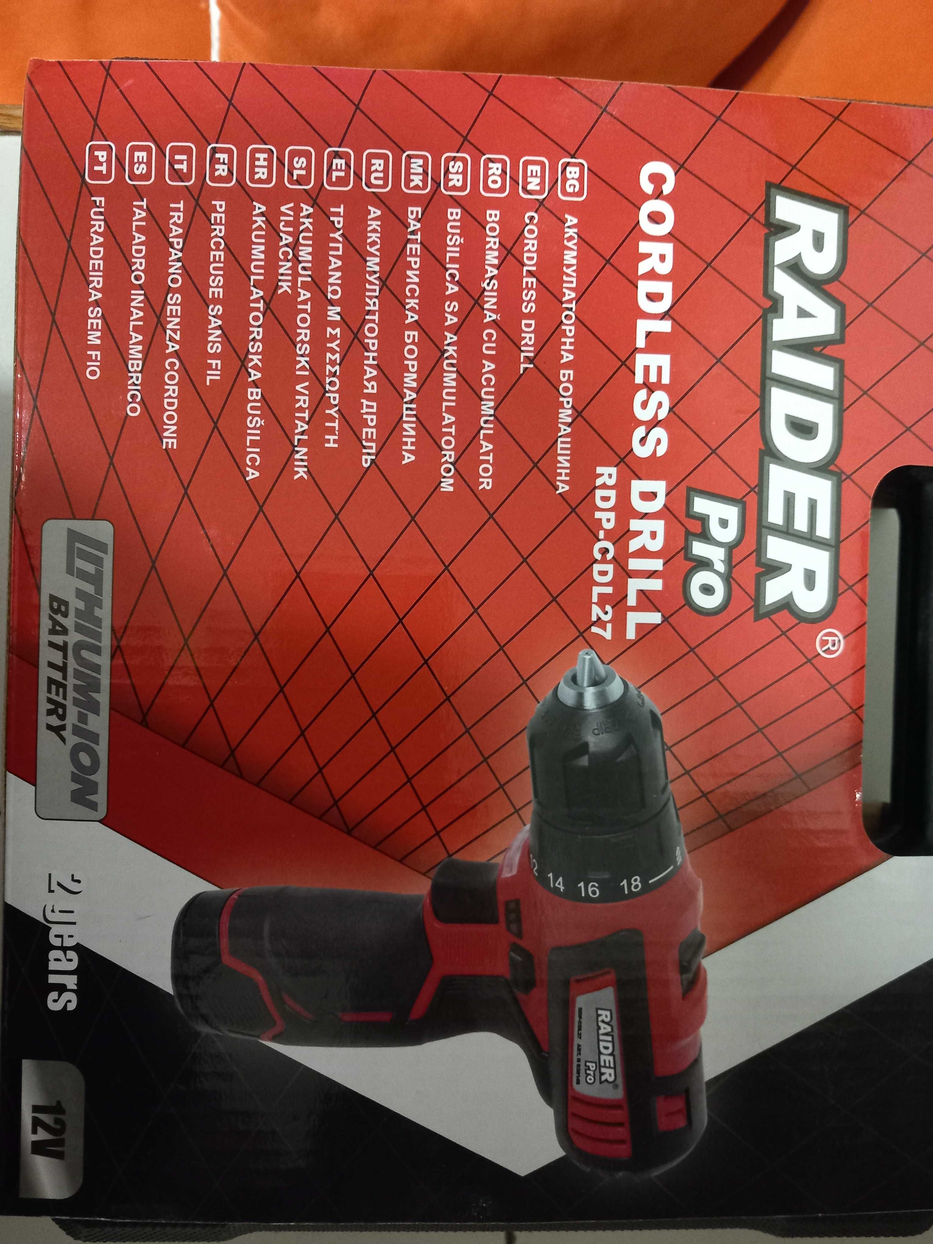Акумулаторна бормашина  RAIDER Pro CORDLESS DRILL RDP-CDL27