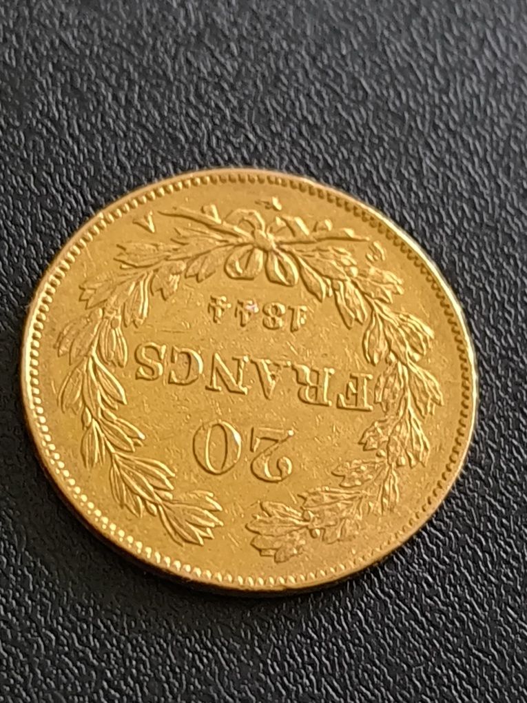 20 франка 1844 год, Луи -Филип I, злато 6.45 гр,900/1000 (21.6 к)