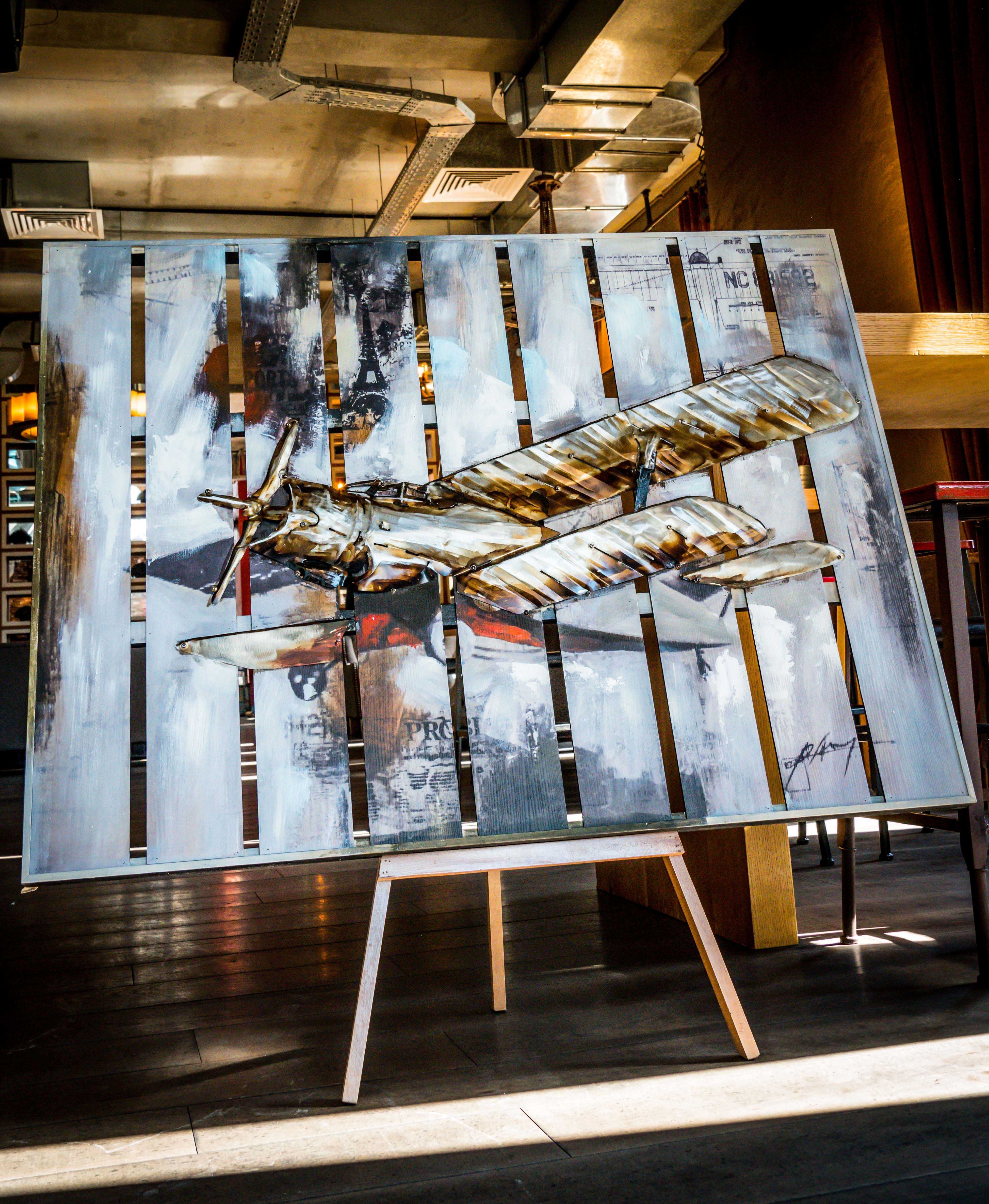 Картина панно декор подарок глазурь 3д лофт ретро авто доски самолёт