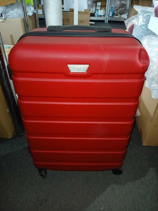 Troler COOLIFE de 67 x 46 x 26 cm, carcasa dura, 4 roti, rosu