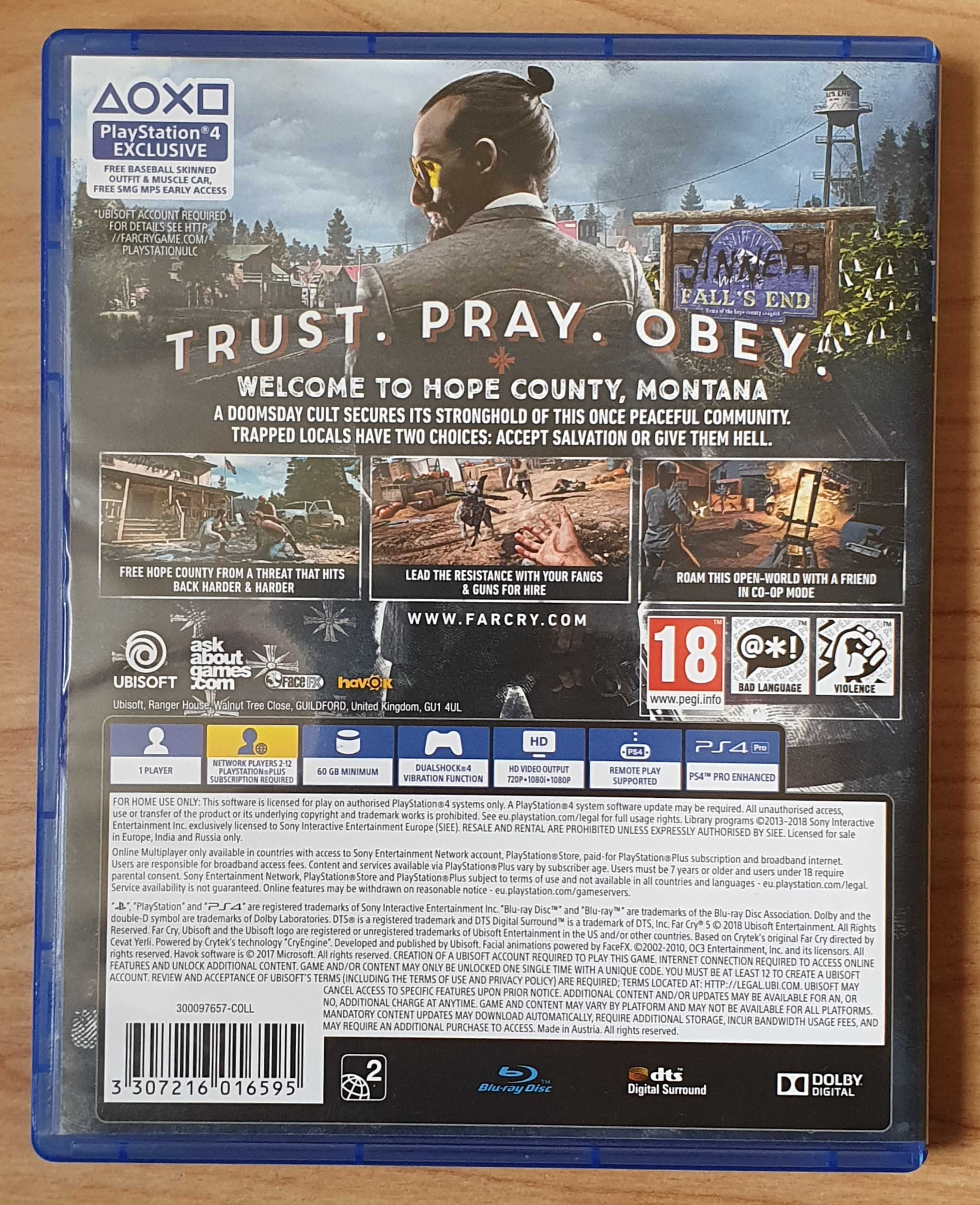 Перфектен диск с игра Far Cry 5 PS4 Sony Playstation 4 Плейстейшън