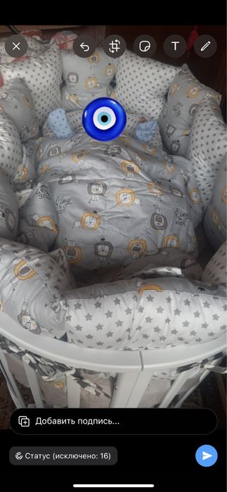 Кровать детский с марасом и набор подушек