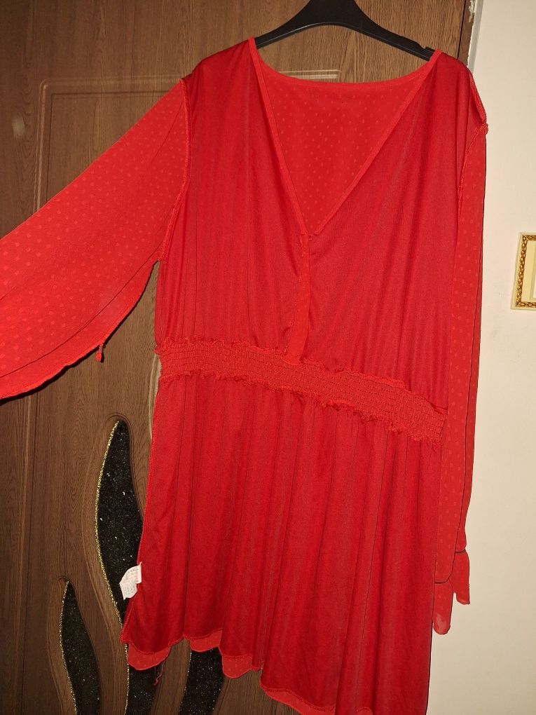 Tunica ,bluza rosie ,marime mare 52,54