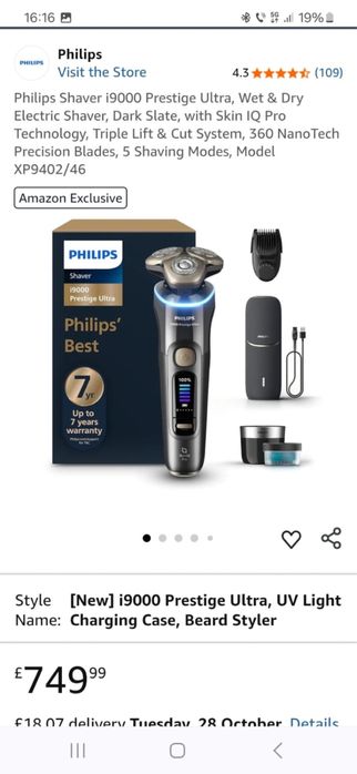 Philips shaver i9000 prestige ultra model xp9402/46 ultimul model
