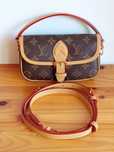 Louis Vuitton дамска чанта с кожена подвижна Презрамка и Дръжка