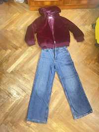 Jeans si bluzon de blana pentru fetite purtate o singura data
