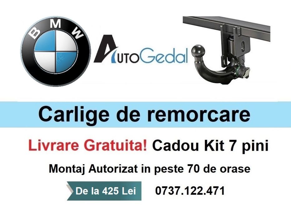 Carlig Remorcare X1 X3 X4 X5 X6 - Omologat RAR si EU -Montaj Autorizat