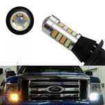 LED DRL Дневни светлини с мигач 42 smd, комплект,bau15s, t20