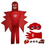 Set costum Eroi in Pijamale IdeallStore®, Bufnita, M, 5-7 ani, rosu