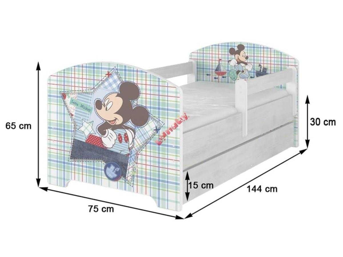 Pat pentru copii cu barieră - Mickey Mouse - decor norvegian pin .