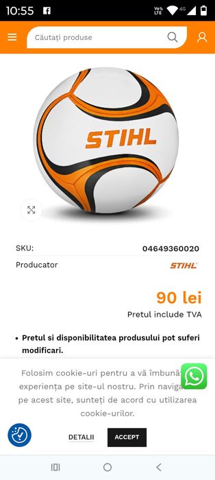 Șapcă, minge, briceag multifuncțional Stihl Noi. Super oferta.