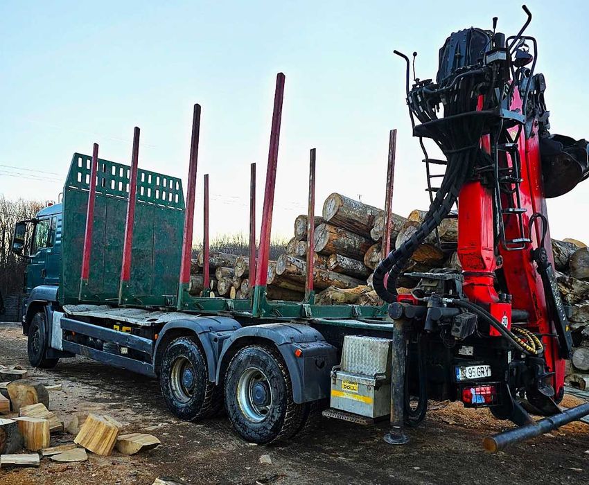 Camion Forestier 6X4 , Remorca 3 Axe , Macara Epsilon 120