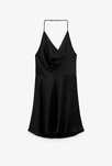 Черна сатенена рокля  Zara