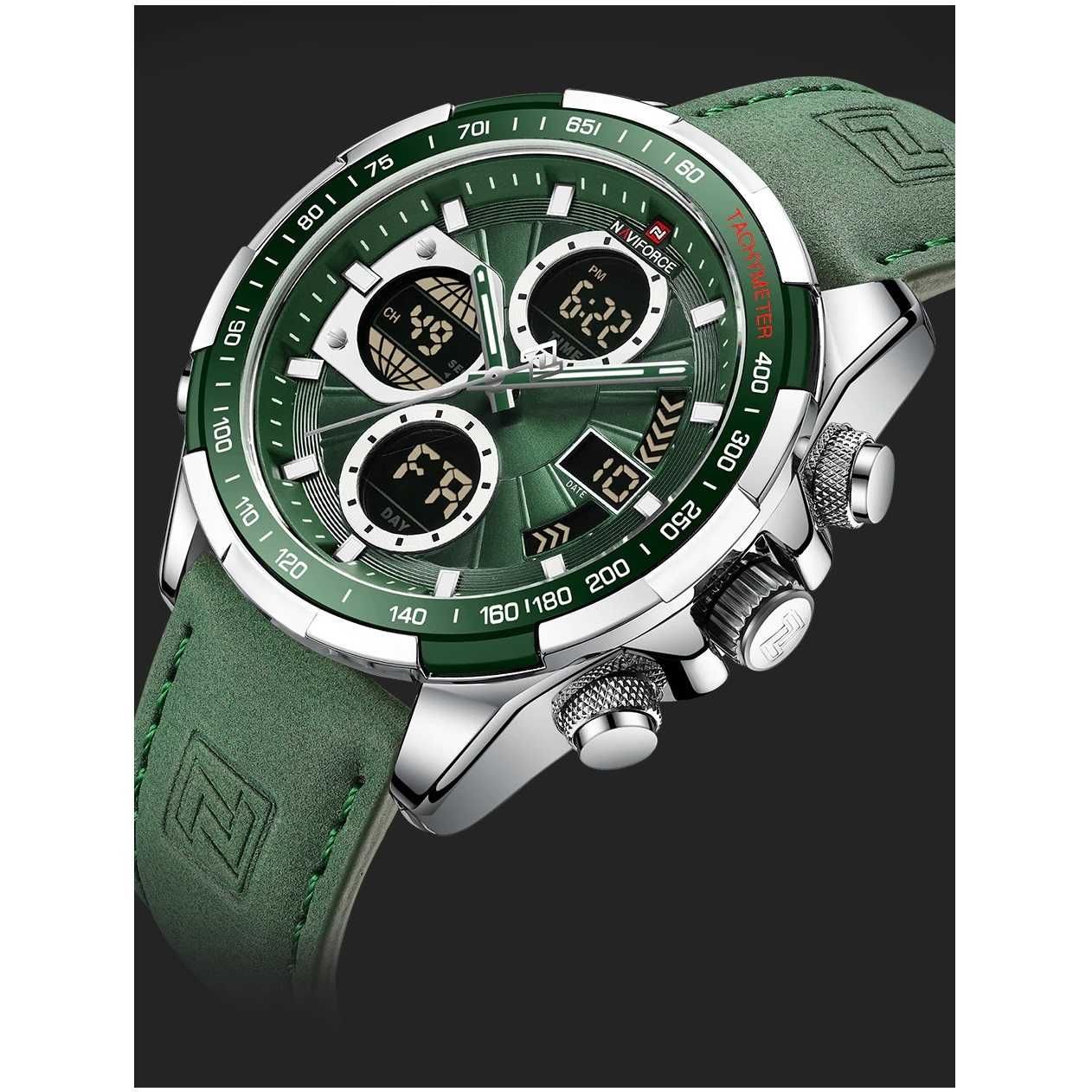 Мъжки часовник Naviforce Military Watch, Сребрист / Зелен