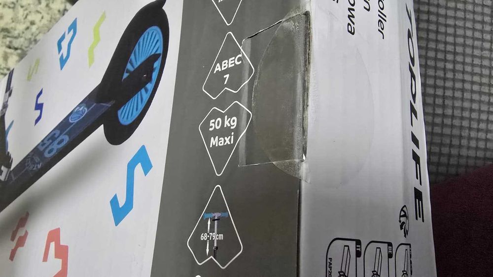 Trotineta unisex pentru copii Top Life, Negru cu Albastru