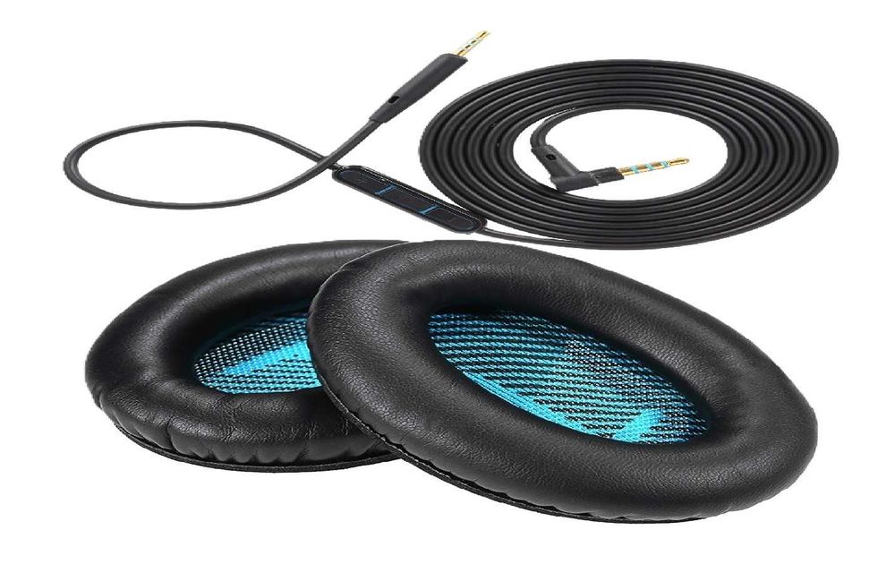 Set 2 bureti + Cablu pentru casti Bose QC35 II QC25 QC15 AE2 AE2I AE2