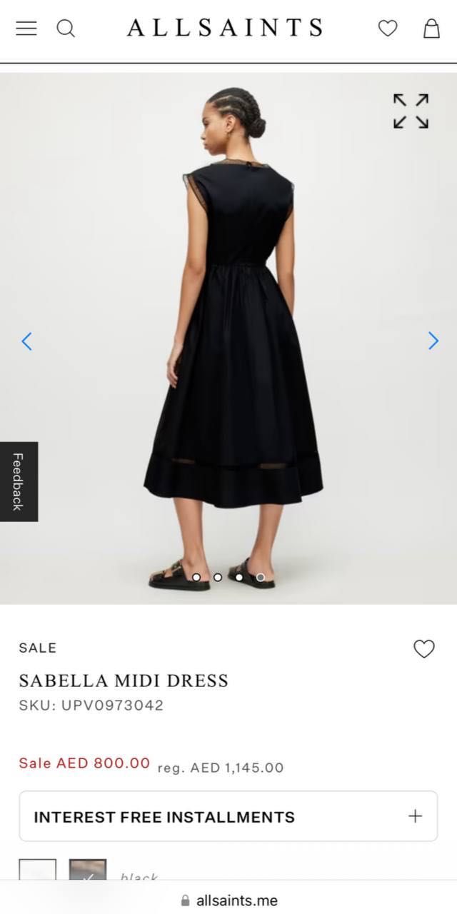 ALLSAINT  бренд платье  SABELLA миди дресс скидка оригинал L брендовое