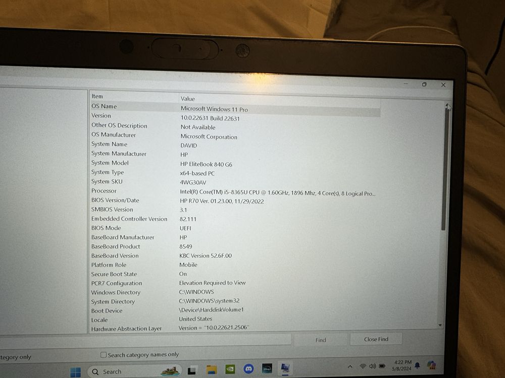 Laptop HP EliteBook 840 G6 16 GB RAM
