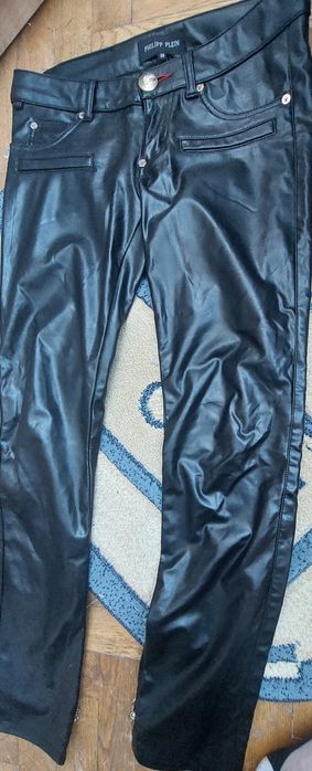 Pantaloni Philipp Plein piele artificială