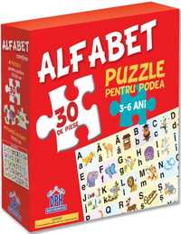 Nou Alfabet. Puzzle pentru podea + Planșă alfabet ideal cadou