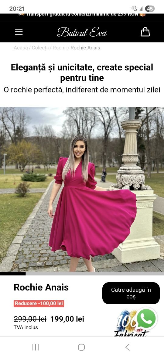 Rochie versatila -Fucsia, Marime M