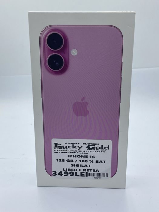 Iphone 16 Sigilat 128 Gb 100 % Baterie /Garantie / Factura #48099