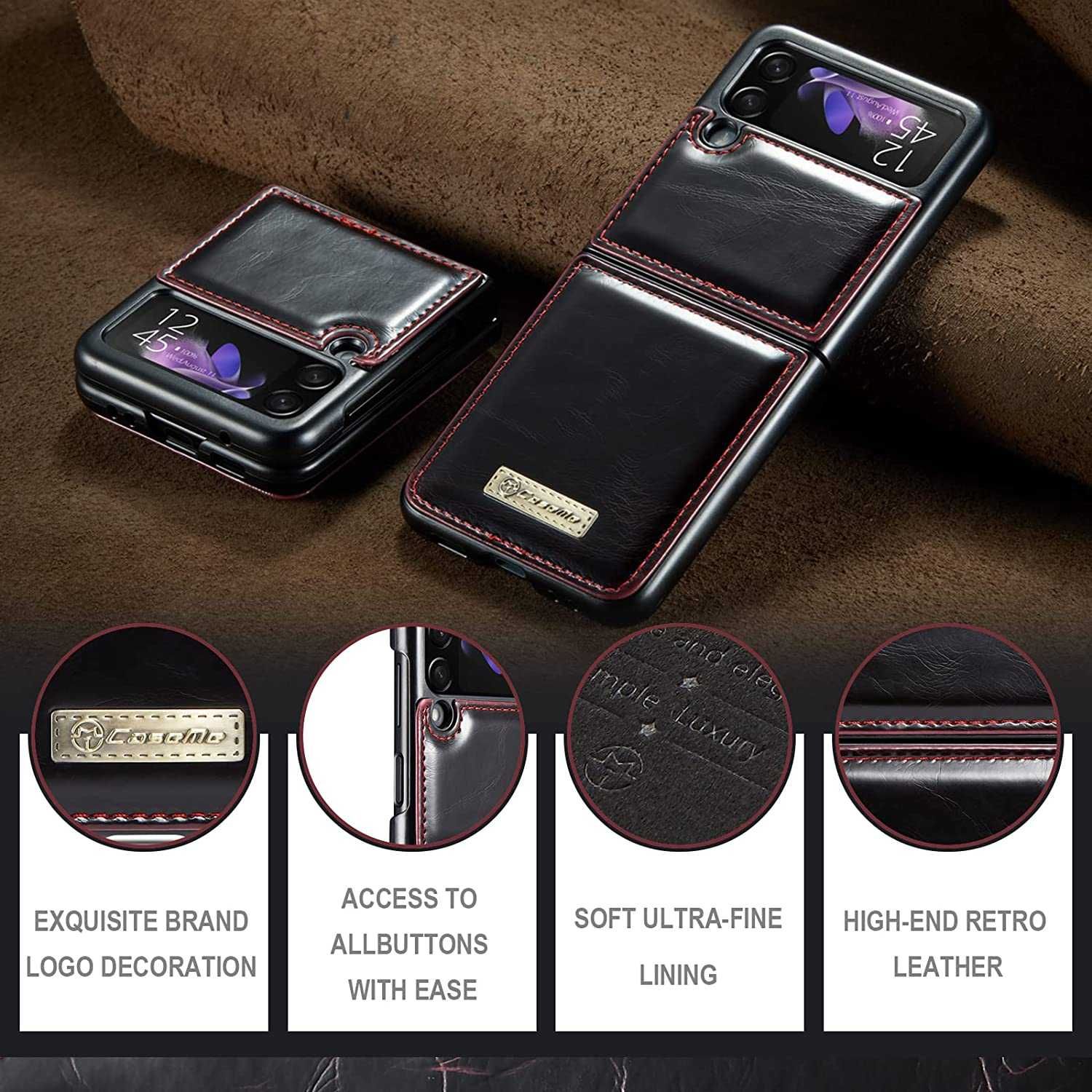 Husa premium lux flip piele+Folie SAMSUNG Galaxy Z Flip3 5G / Flip 4