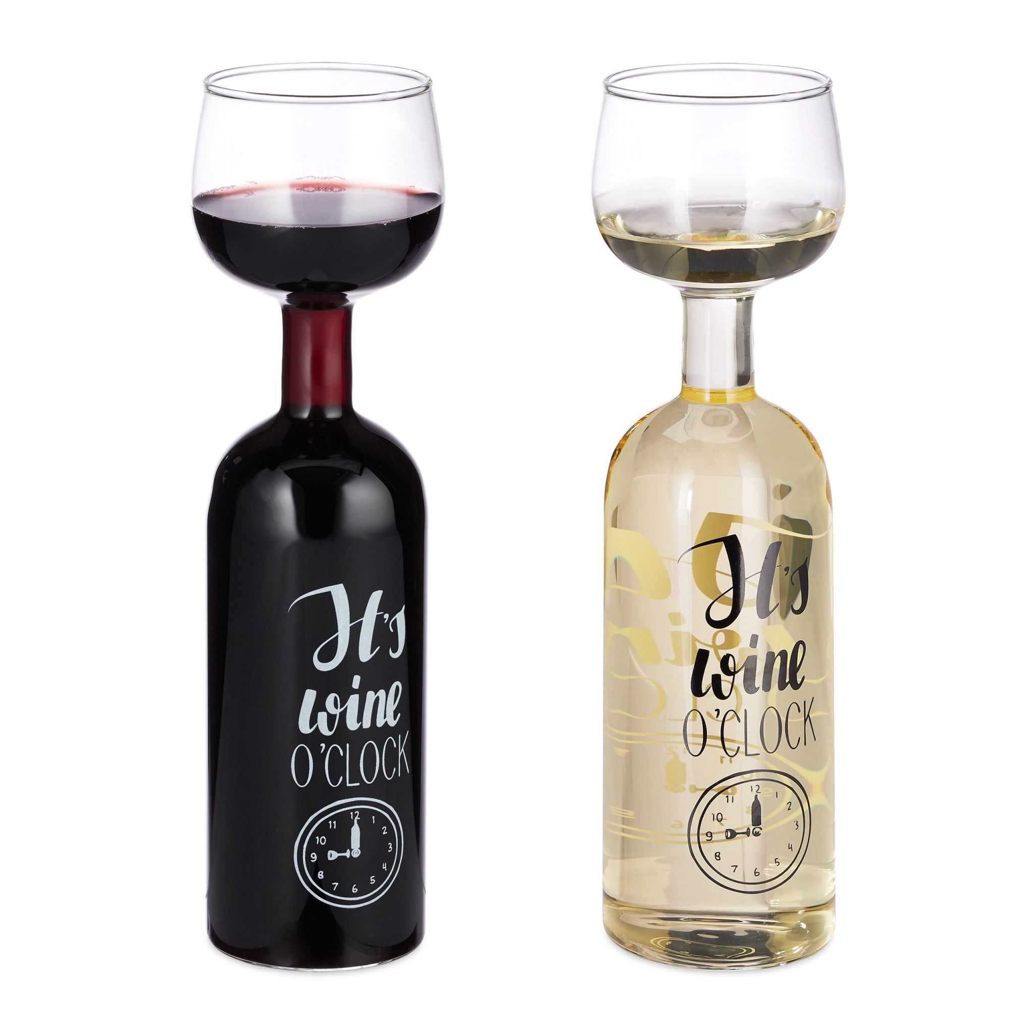 Pahar de vin XL inscriptie "It's wine o'clock" cadou amuzant 750 ml