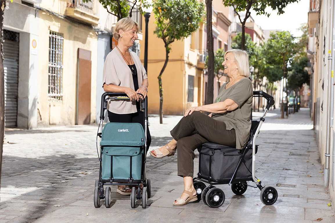 Cărucior robust de cumpărături Carlett Senior Comfort scaun cu 4 roți