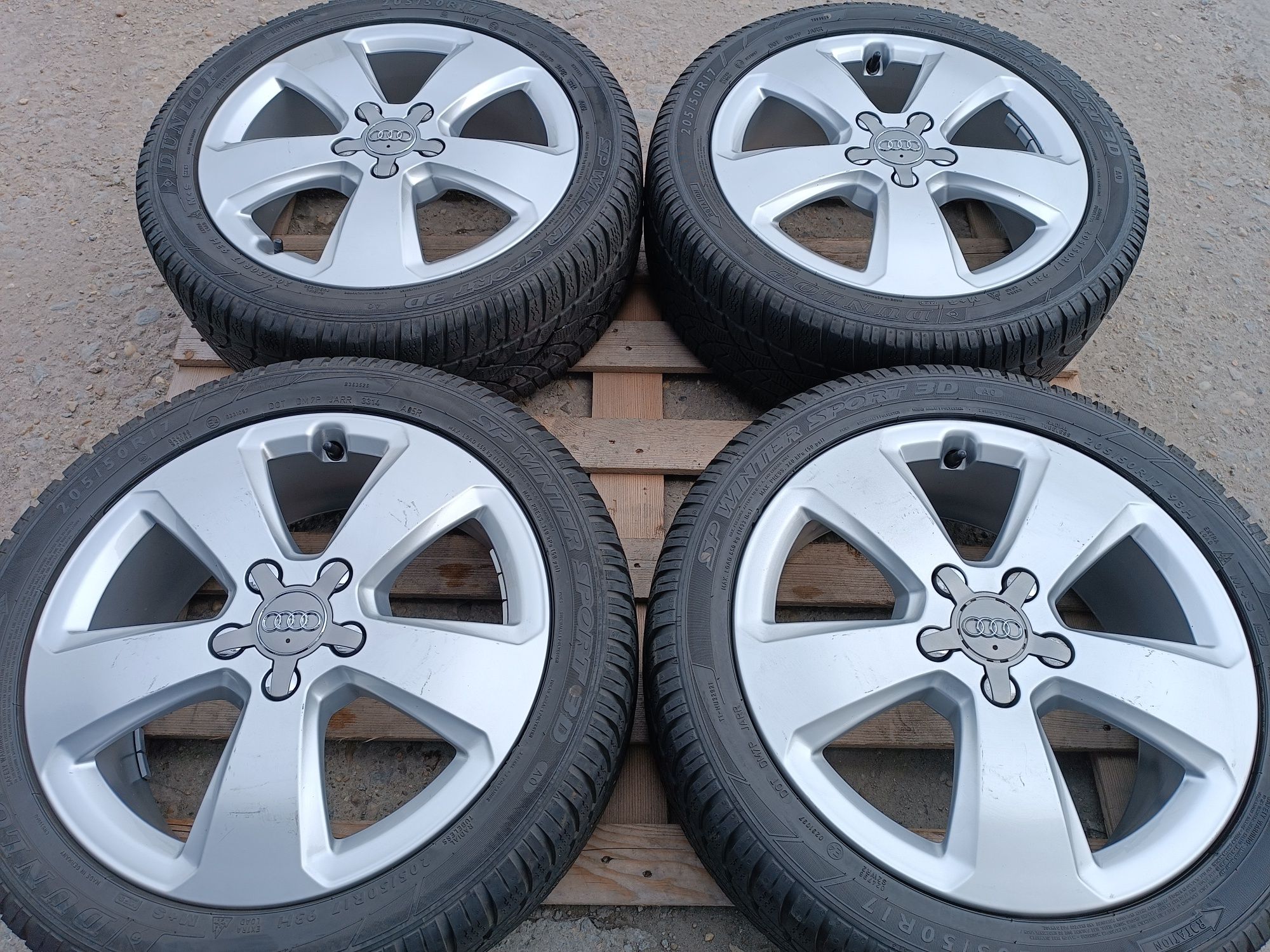 Лети джанти 17ки 5х112 Audi + зимни гуми 205/50/17 Dunlop