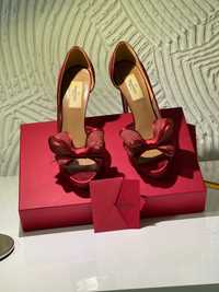 Valentino red bow peep toe shoes autentici