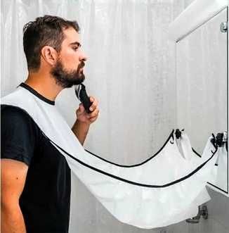 Pelerina de barbierit Decortrend, prindere cu ventuze, alb