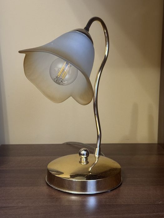 Set iluminat | 3 piese | Metal auriu și sticlă bej-maro