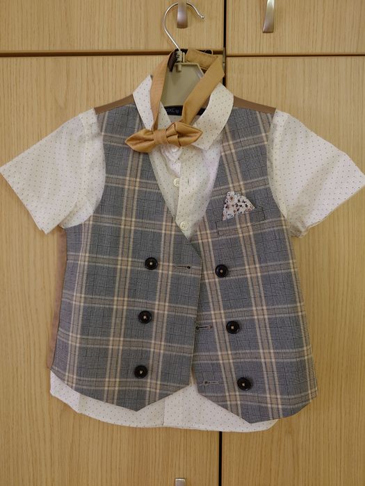 Детски комплект риза, елек, папионка