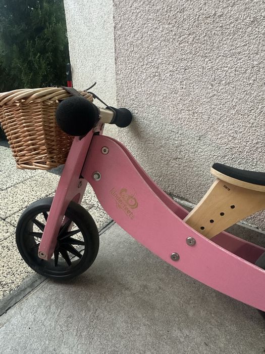 Tricicleta/bicicleta de echilibru din lemn Tiny Tot pink KINDERFEETS